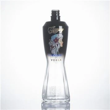Garrafa de vidro personalizada Super Flint 750ml vodka licor destilado com impressão